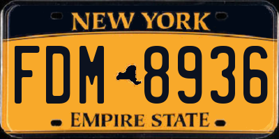 NY license plate FDM8936
