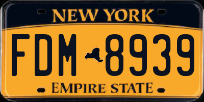NY license plate FDM8939