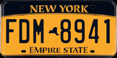NY license plate FDM8941