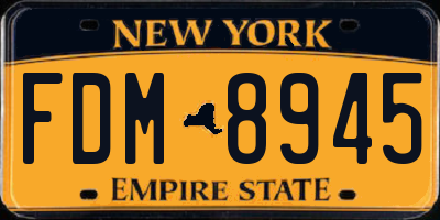 NY license plate FDM8945