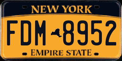 NY license plate FDM8952