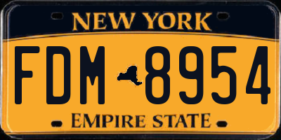 NY license plate FDM8954