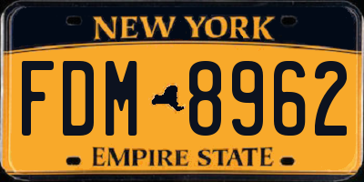 NY license plate FDM8962