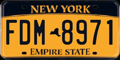 NY license plate FDM8971