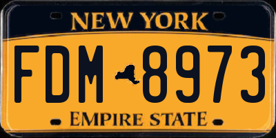 NY license plate FDM8973