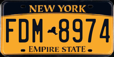 NY license plate FDM8974