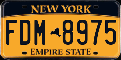 NY license plate FDM8975