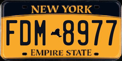 NY license plate FDM8977