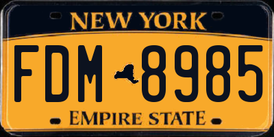 NY license plate FDM8985