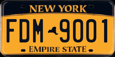 NY license plate FDM9001