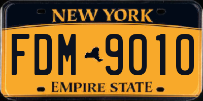 NY license plate FDM9010