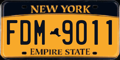 NY license plate FDM9011