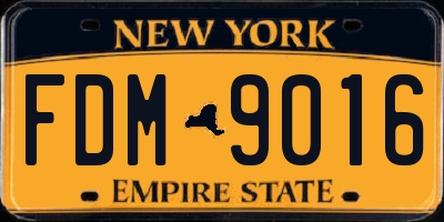 NY license plate FDM9016