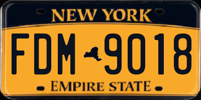 NY license plate FDM9018