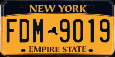 NY license plate FDM9019