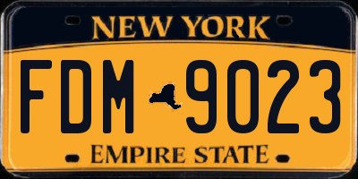 NY license plate FDM9023
