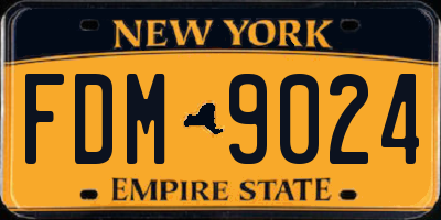 NY license plate FDM9024