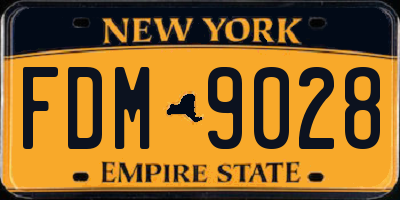 NY license plate FDM9028