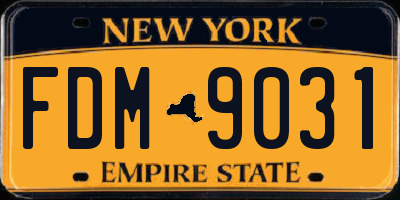 NY license plate FDM9031