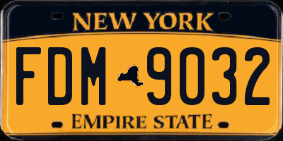 NY license plate FDM9032