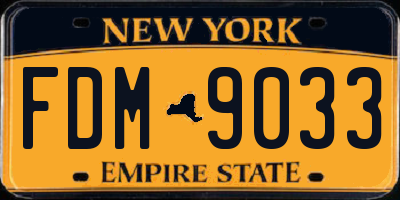 NY license plate FDM9033