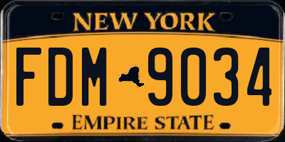 NY license plate FDM9034