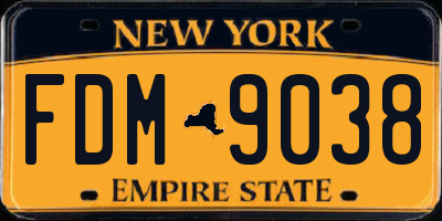 NY license plate FDM9038
