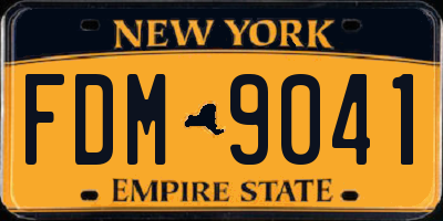 NY license plate FDM9041