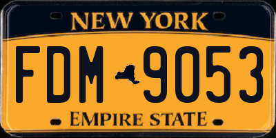 NY license plate FDM9053