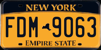 NY license plate FDM9063
