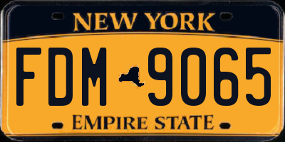 NY license plate FDM9065