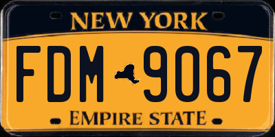 NY license plate FDM9067