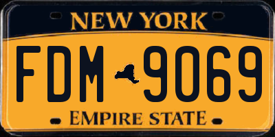 NY license plate FDM9069