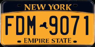 NY license plate FDM9071