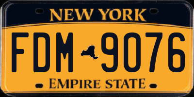 NY license plate FDM9076