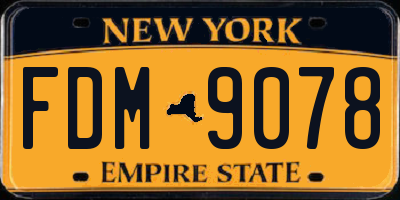NY license plate FDM9078