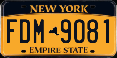 NY license plate FDM9081