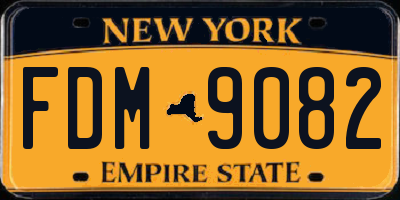 NY license plate FDM9082