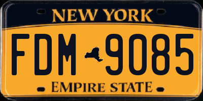 NY license plate FDM9085
