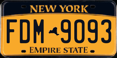 NY license plate FDM9093