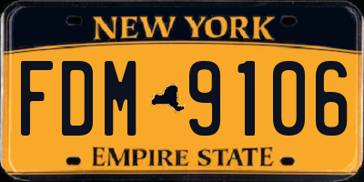 NY license plate FDM9106