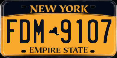 NY license plate FDM9107