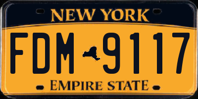 NY license plate FDM9117