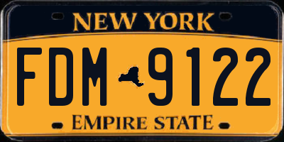 NY license plate FDM9122