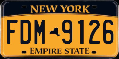 NY license plate FDM9126