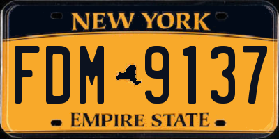 NY license plate FDM9137