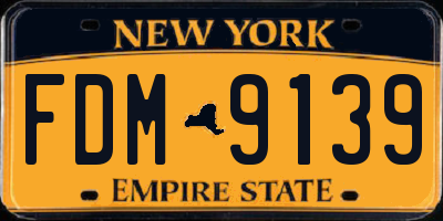 NY license plate FDM9139