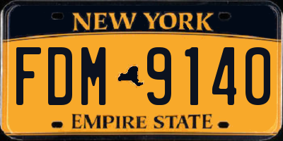 NY license plate FDM9140
