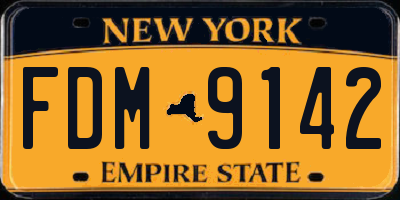 NY license plate FDM9142