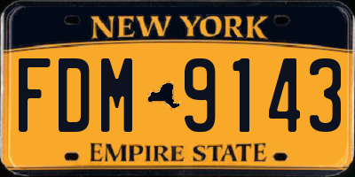 NY license plate FDM9143